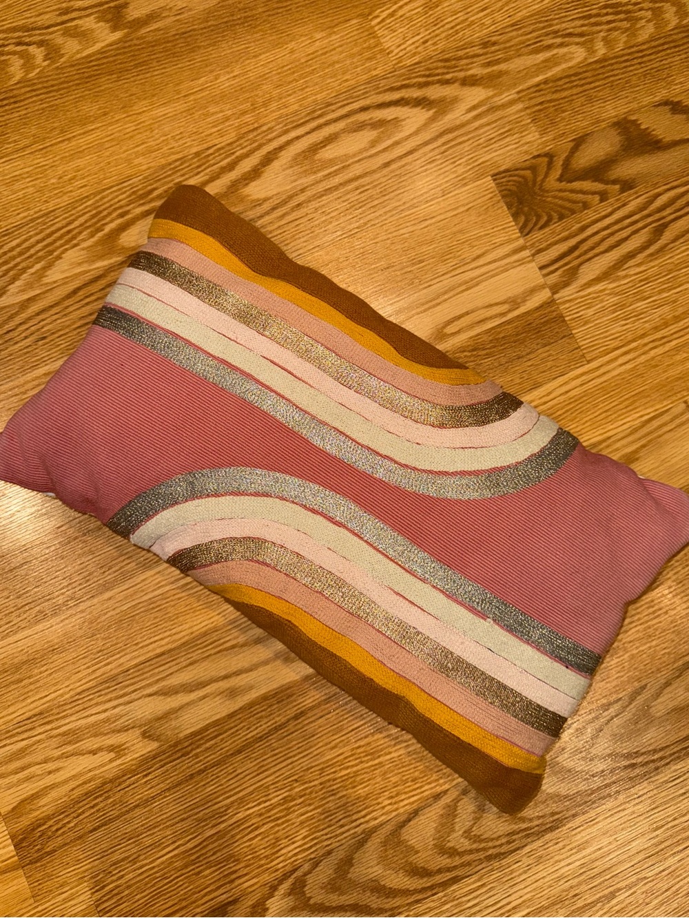 West Elm Dusty Rose Geometric rectangular Accent Pillow